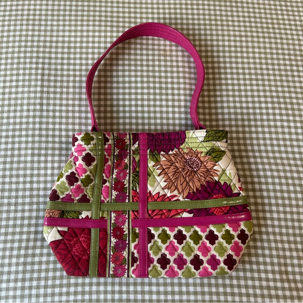 Vera Bradley Floral Patchwork Shoulder Bag - Pink and Green